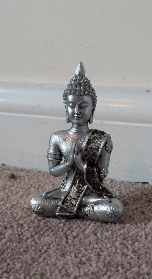 Silver Buddha Figurine
